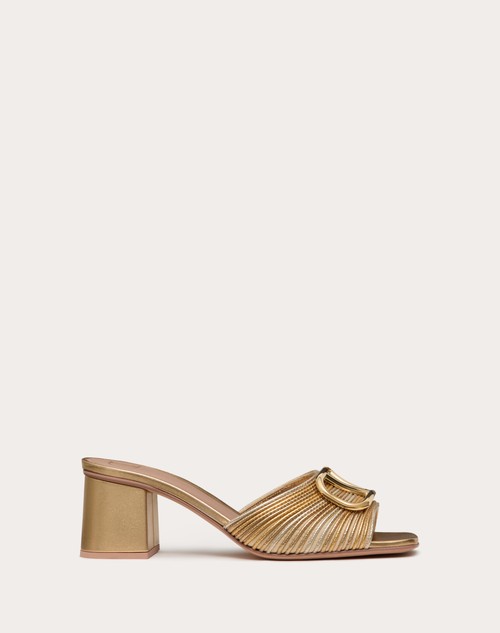 Red Valentino SANDALO SLIDE VLOGO SIGNATURE METALLIZZATO CON RICAMO CORNELY 60MM