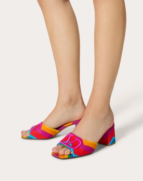 Red Valentino SANDALO SLIDE VALENTINO GARAVANI ESCAPE IN CANVAS CON STAMPA CHEVRON24 60MM Hotsell