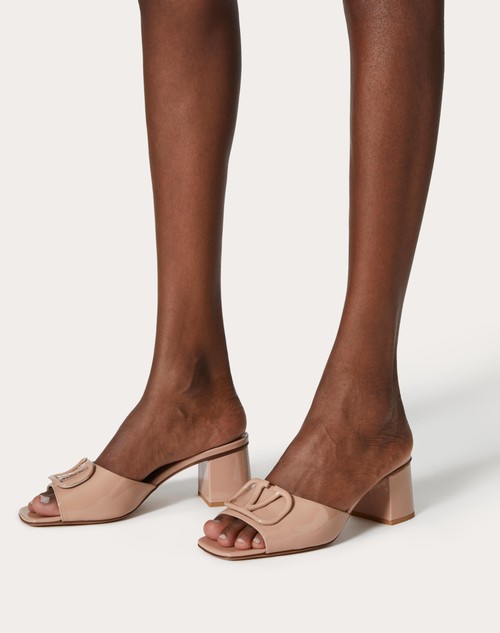 Red Valentino SANDALO SLIDE VLOGO SIGNATURE IN VERNICE 60MM Vendita Economica