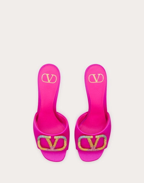 Red Valentino SANDALO SLIDE VALENTINO GARAVANI ESCAPE IN RASO CON CRISTALLI 90MM Vendite Flash