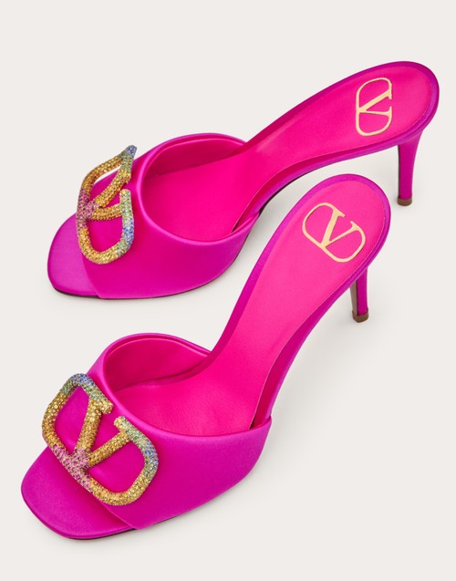 Red Valentino SANDALO SLIDE VALENTINO GARAVANI ESCAPE IN RASO CON CRISTALLI 90MM Vendite Flash
