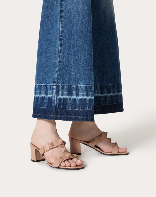 Red Valentino SANDALO SLIDE ROMAN STUD IN VITELLO E BORCHIE IN TONO 60MM In Saldo