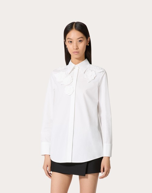 Red Valentino CAMICIA IN COMPACT POPELINE RICAMATA Black Friday