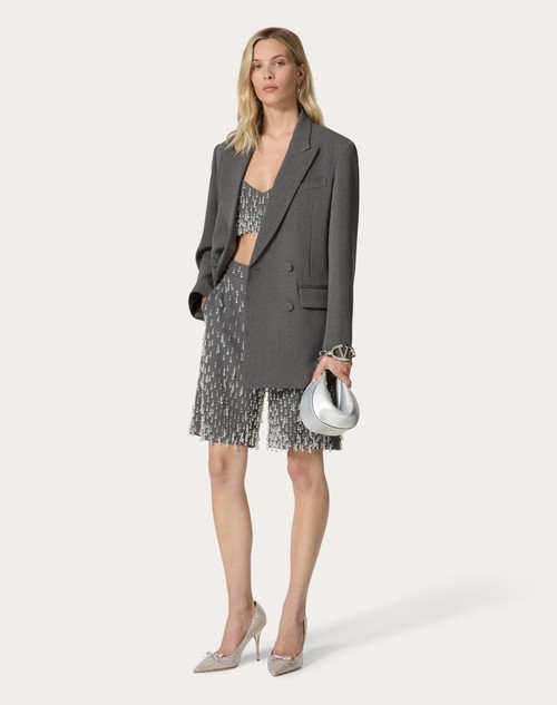 Red Valentino TOP IN ACTIVE GABARDINE RICAMATO Offerta Pasqua