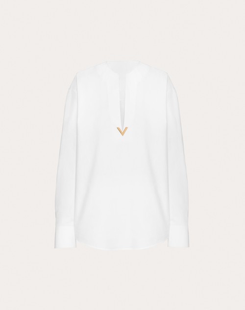 Red Valentino TOP IN COTTON POPELINE