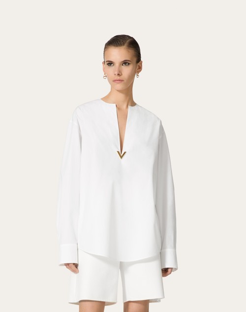 Red Valentino TOP IN COTTON POPELINE Offerta Anniversario