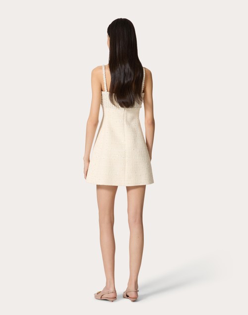 Red Valentino ABITO CORTO IN DELICATE TWEED RICAMATO Smaltimento dello stoccaggio