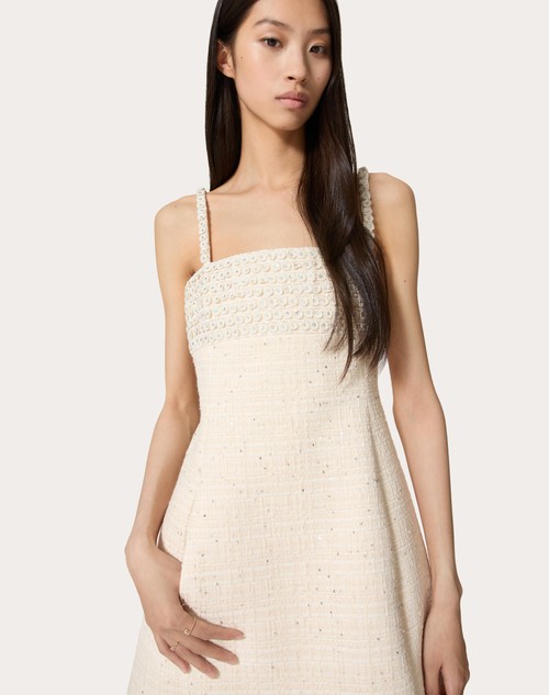 Red Valentino ABITO CORTO IN DELICATE TWEED RICAMATO Smaltimento dello stoccaggio