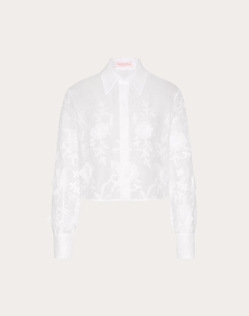 Red Valentino CAMICIA IN CAMELLIA ORGANDIS Offerta migliore