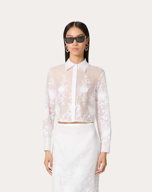 Red Valentino CAMICIA IN CAMELLIA ORGANDIS Offerta migliore