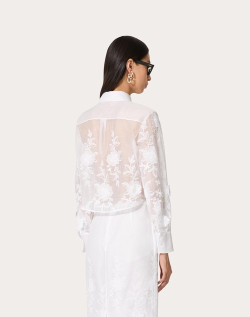 Red Valentino CAMICIA IN CAMELLIA ORGANDIS Offerta migliore
