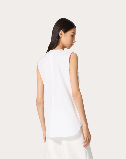 Red Valentino TOP IN COMPACT POPELINE RICAMATO Latest fashion