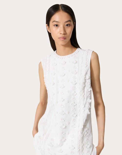 Red Valentino TOP IN COMPACT POPELINE RICAMATO Latest fashion
