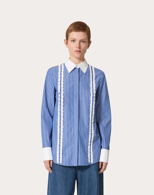 Red Valentino CAMICIA IN POPELINE CONTRAILS RICAMATA Online Outlet
