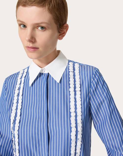 Red Valentino CAMICIA IN POPELINE CONTRAILS RICAMATA Online Outlet