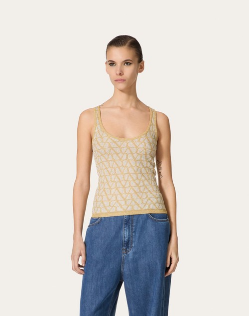 Red Valentino TOP IN LUREX E JACQUARD TOILE ICONOGRAPHE Offerta temporanea