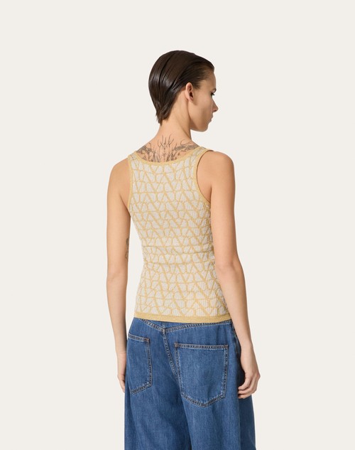 Red Valentino TOP IN LUREX E JACQUARD TOILE ICONOGRAPHE Offerta temporanea