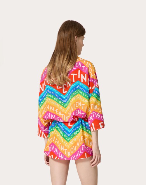 Red Valentino CAMICIA IN CREPE DE CHINE VALENTINO CHEVRON 24 Offerte esclusive