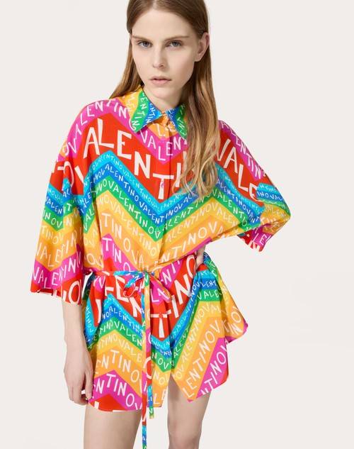 Red Valentino CAMICIA IN CREPE DE CHINE VALENTINO CHEVRON 24 Offerte esclusive