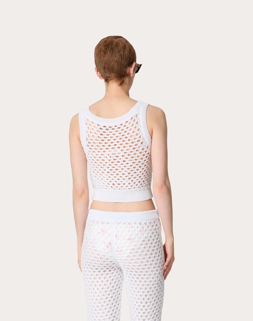 Red Valentino TOP IN VISCOSA, LUREX E PAILLETTES Grandi sconti