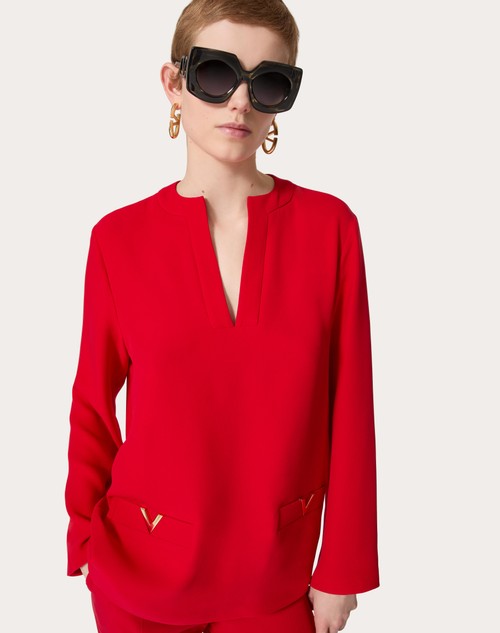 Red Valentino TOP IN CADY COUTURE Offerte stagionali
