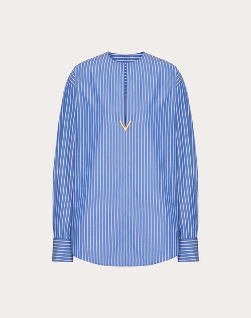 Red Valentino TOP IN POPELINE CONTRAILS Liquidazione