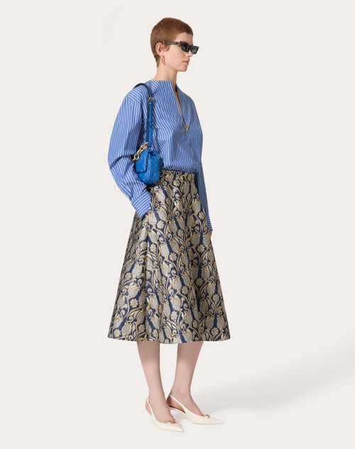 Red Valentino TOP IN POPELINE CONTRAILS Liquidazione