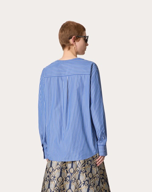 Red Valentino TOP IN POPELINE CONTRAILS Liquidazione
