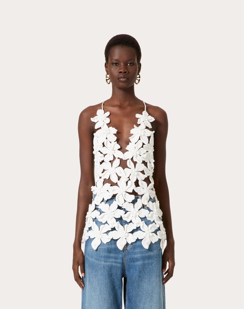 Red Valentino TOP IN PIQUET RICAMATO Super Saving Price