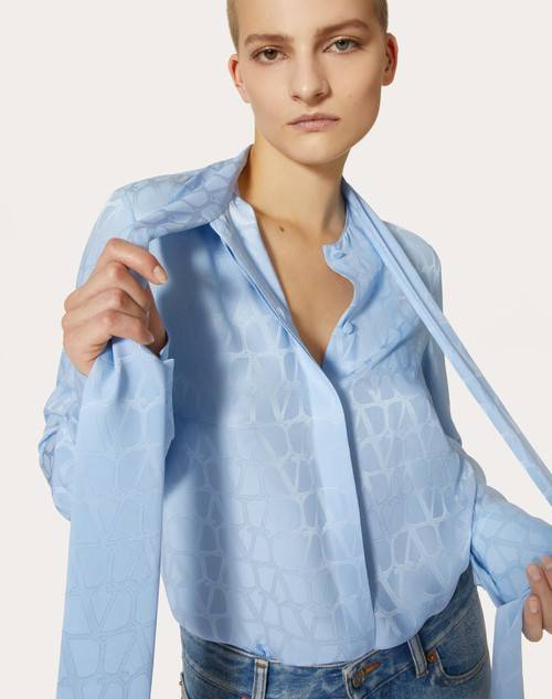Red Valentino CAMICIA IN SILK JACQUARD TOILE ICONOGRAPHE Rilascio limitato