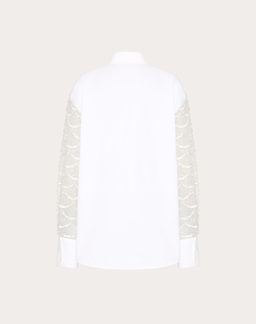 Red Valentino CAMICIA IN TULLE ILLUSIONE RICAMATA Fino al 50% di sconto