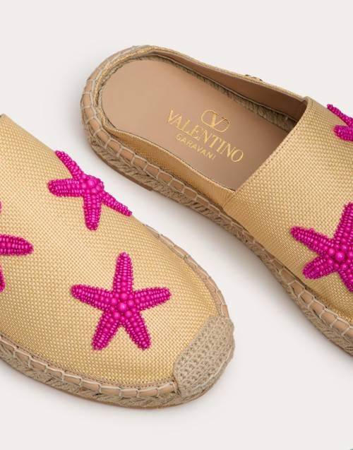 Red Valentino MULE VALENTINO GARAVANI ESCAPE IN RAFIA CON RICAMO STARFISH 25MM Limitato a 3 giorni
