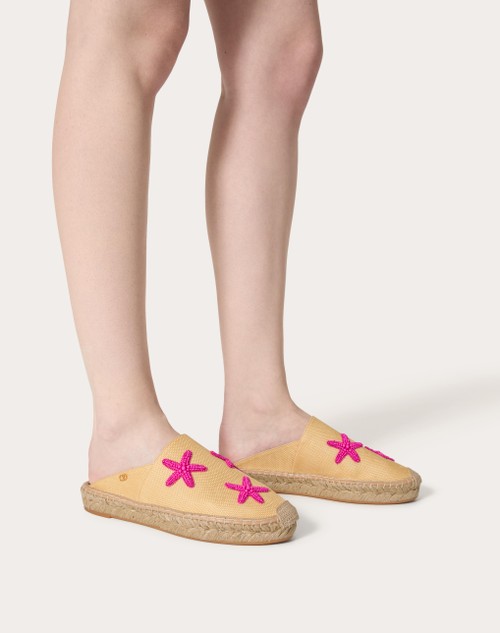 Red Valentino MULE VALENTINO GARAVANI ESCAPE IN RAFIA CON RICAMO STARFISH 25MM Limitato a 3 giorni