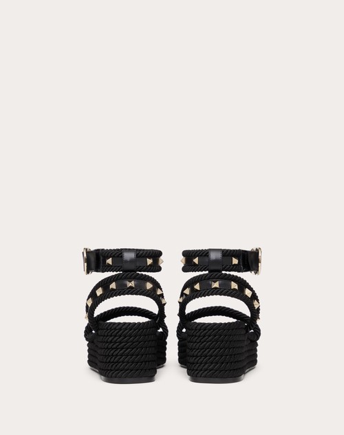 Red Valentino SANDALO FLATFORM ROCKSTUD IN VITELLO 45MM In vendita