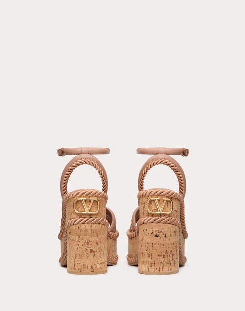 Red Valentino SANDALO ZEPPA VLOGO SUMMERBLOCKS IN NAPPA E TORCHON DI SETA 130MM 2025
