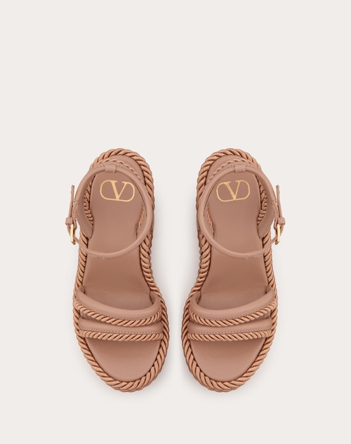 Red Valentino SANDALO ZEPPA VLOGO SUMMERBLOCKS IN NAPPA E TORCHON DI SETA 130MM 2025