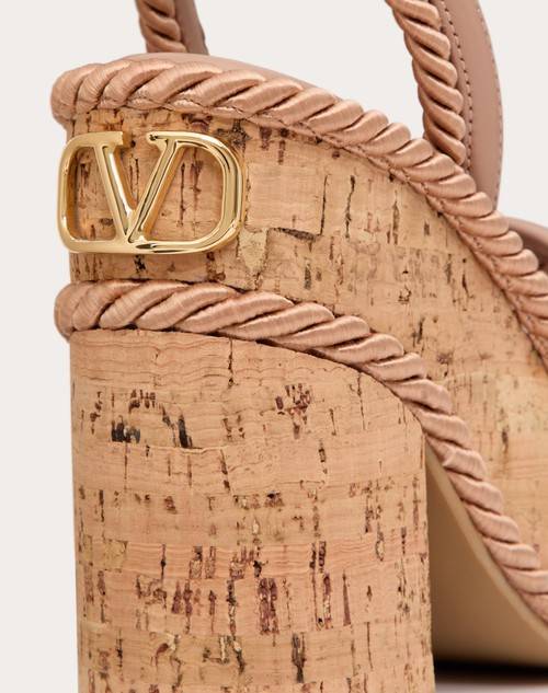 Red Valentino SANDALO ZEPPA VLOGO SUMMERBLOCKS IN NAPPA E TORCHON DI SETA 130MM 2025