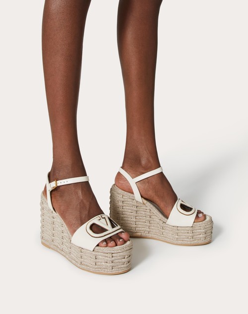 Red Valentino SANDALO ZEPPA VLOGO CUT-OUT IN VITELLO 110MM Italia