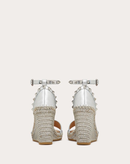 Red Valentino SANDALO ZEPPA ROCKSTUD DOUBLE IN NAPPA LAMINATA 105 MM In Linea