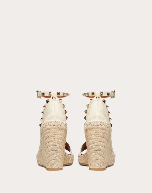 Red Valentino SANDALO ZEPPA ROCKSTUD DOUBLE IN VITELLO GRANATO 105MM Qualità