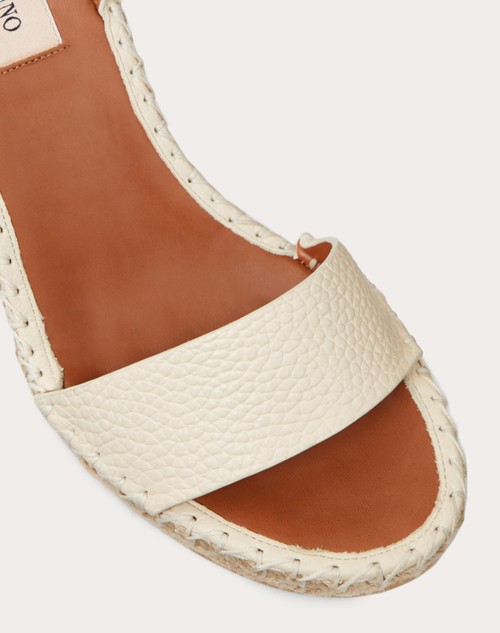 Red Valentino SANDALO ZEPPA ROCKSTUD DOUBLE IN VITELLO GRANATO 105MM Qualità