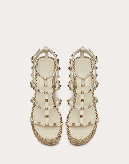 Red Valentino SANDALO ZEPPA ROCKSTUD IN VITELLO CON CINTURINI 95MM Spedizione Gratuita