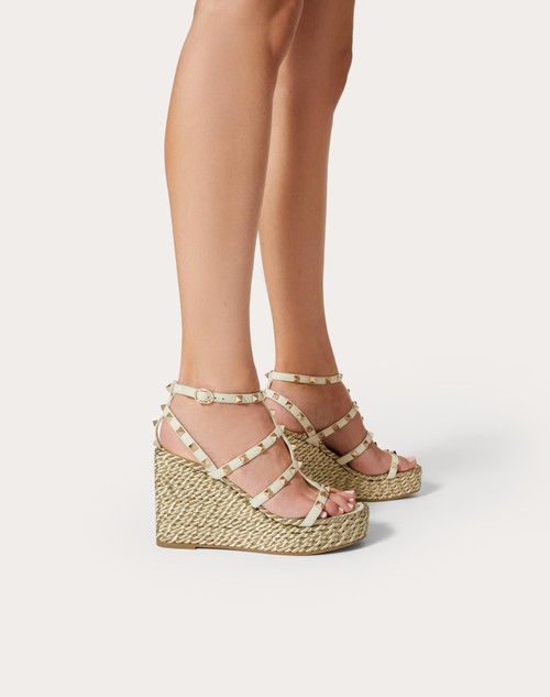 Red Valentino SANDALO ZEPPA ROCKSTUD IN VITELLO CON CINTURINI 95MM Spedizione Gratuita