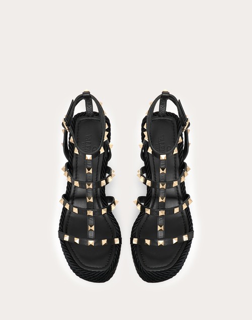Red Valentino SANDALO ZEPPA ROCKSTUD CON CINTURINI IN VITELLO 95MM Soddisfazione Garantita