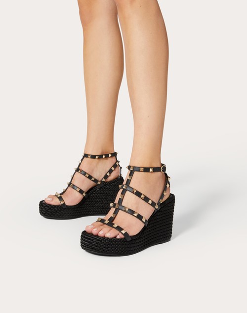 Red Valentino SANDALO ZEPPA ROCKSTUD CON CINTURINI IN VITELLO 95MM Soddisfazione Garantita