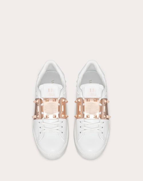 Red Valentino SNEAKER ROCKSTUD UNTITLED IN VITELLO CON BANDA METALLIZZATA Negozio