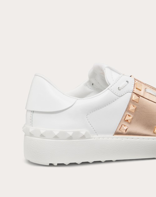 Red Valentino SNEAKER ROCKSTUD UNTITLED IN VITELLO CON BANDA METALLIZZATA Negozio