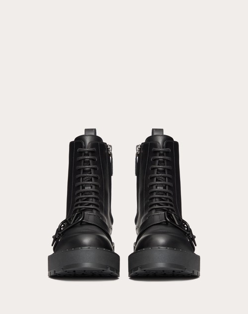Red Valentino COMBAT BOOT VLOGO SIGNATURE IN VITELLO 45MM Offerte esclusive