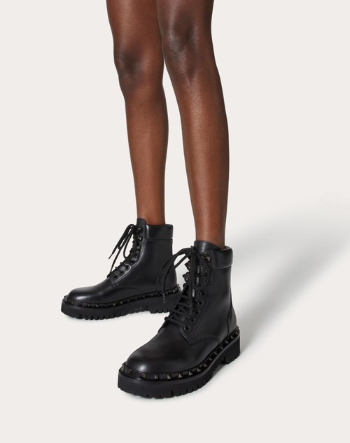 Red Valentino COMBAT BOOT ROCKSTUD IN VITELLO E BORCHIE IN TONO 50MM Lightning offer