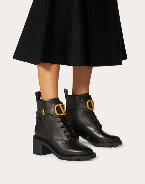 Red Valentino COMBAT BOOT VLOGO SIGNATURE IN VITELLO 70MM Enormi risparmi